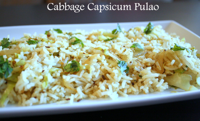 Cabbage-Capsicum-Pulao