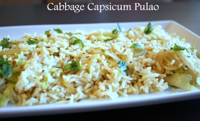 Cabbage-Capsicum-Pulao