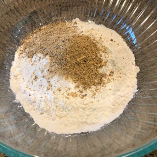 bowl with flour and spices