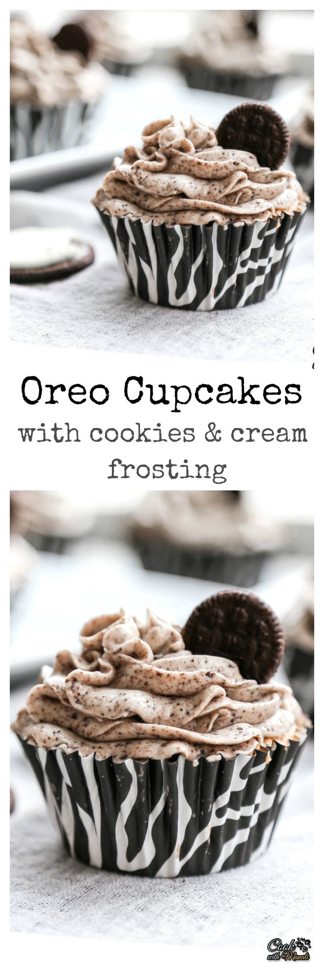 Oreo Cupcakes with Cookies & Cream Frosting Collage-nocwm