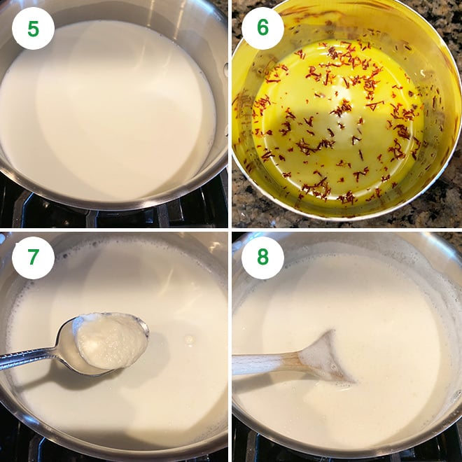 step by step picture collage of making badam milk