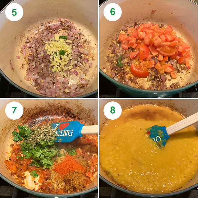 step by step pictures of making dal tadka