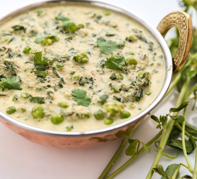 Methi Matar Malai Fenugreek Green Peas Curry Cook With Manali
