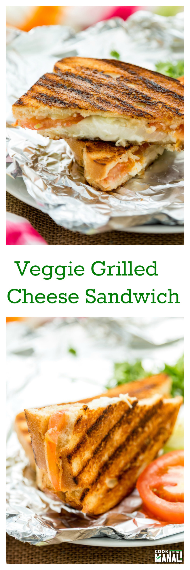 Veggie Grilled Cheese Sandwich Collage