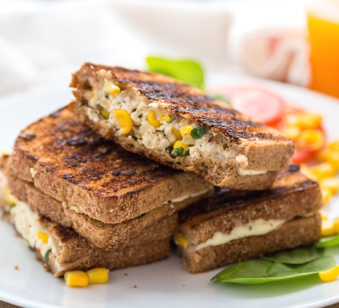 Grilled Cheese Paneer Corn Sandwich