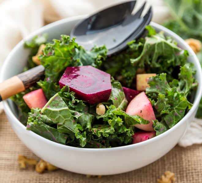 Kale Beets Apple Walnut Salad