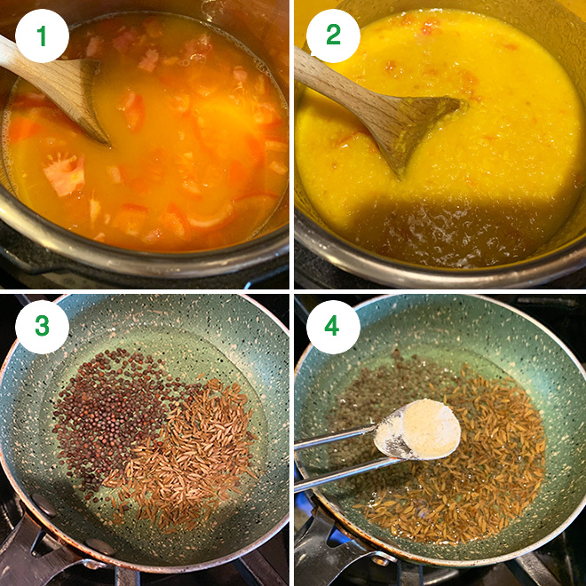 step by step picture collage of making moong dal at home
