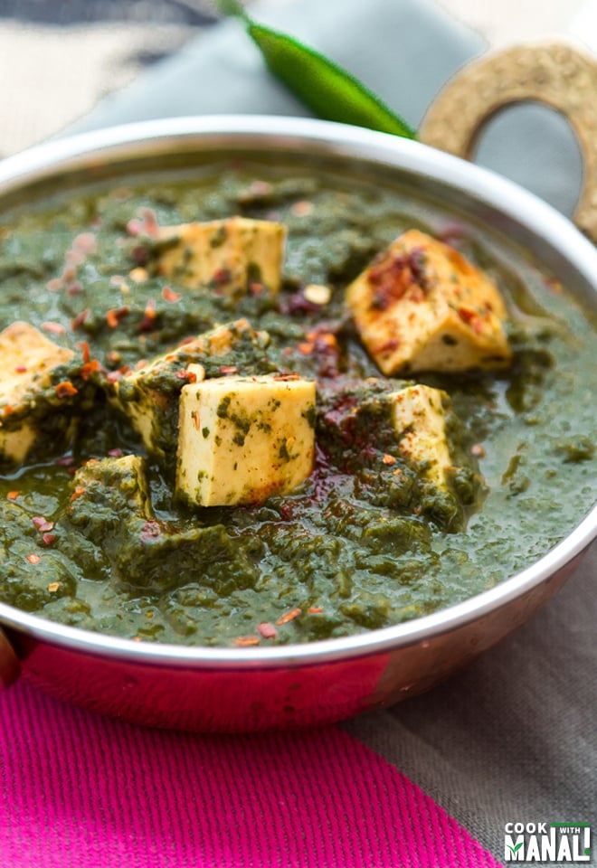 Palak Tofu - Spinach Tofu Curry - Cook With Manali