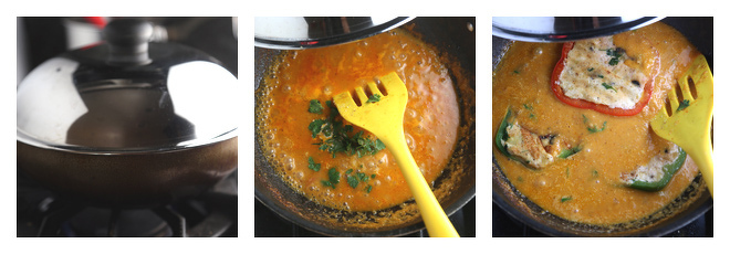 Potato & Paneer Stuffed Pepper In Tomato Curry-Recipe-Step-6