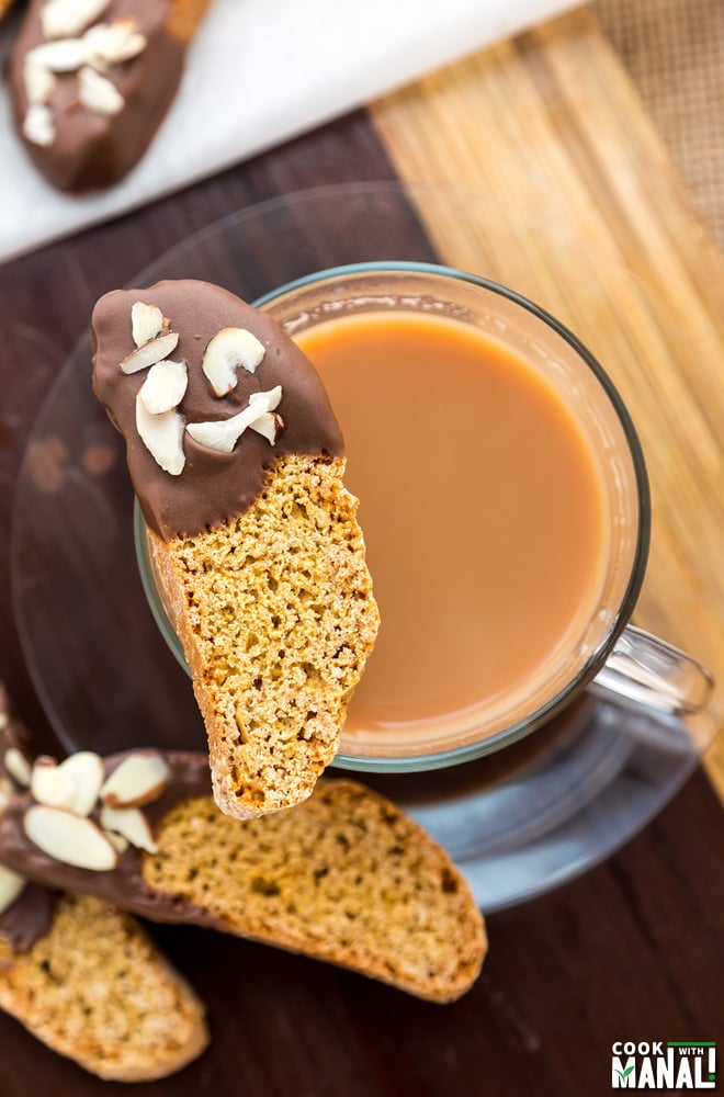 Chocolate Dipped Pumpkin Biscotti