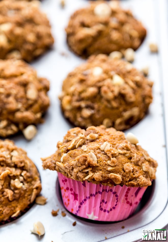 Pumpkin Streusel Chocolate Chip Muffins