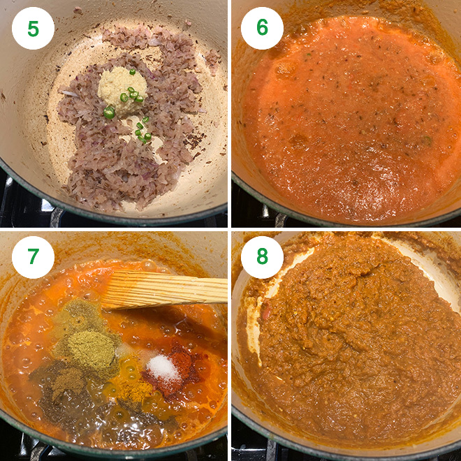 step by step picture collage of making rajma