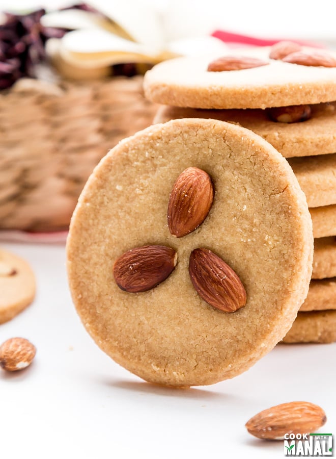 Eggless Almond Cookies Recipe