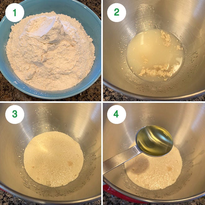 step by step picture collage of making naan at home