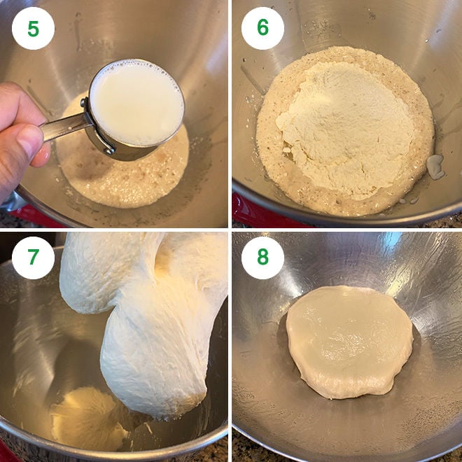 step by step picture collage of making naan at home