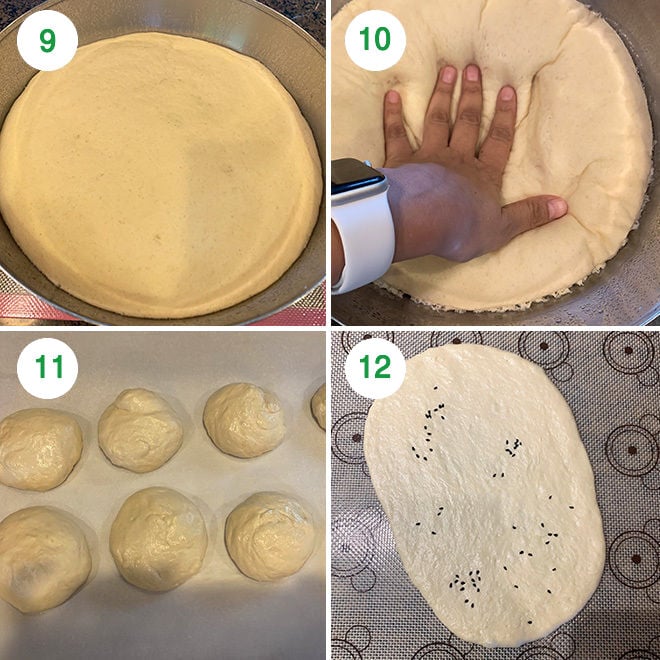 step by step picture collage of making naan at home