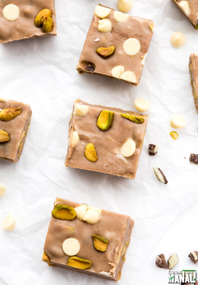 White Chocolate Mint Fudge With Pistachios