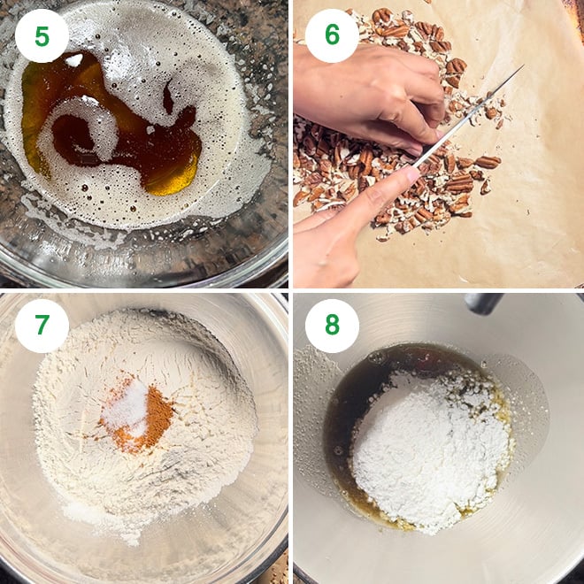 step by step picture collage of making brown butter snowball cookies