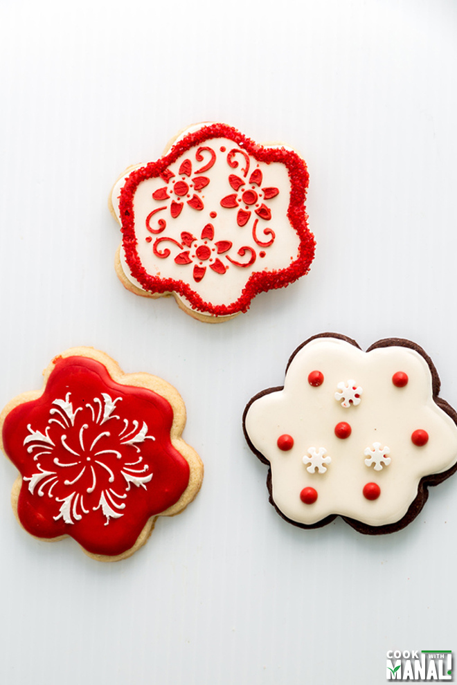 Christmas Flower Sugar Cookies