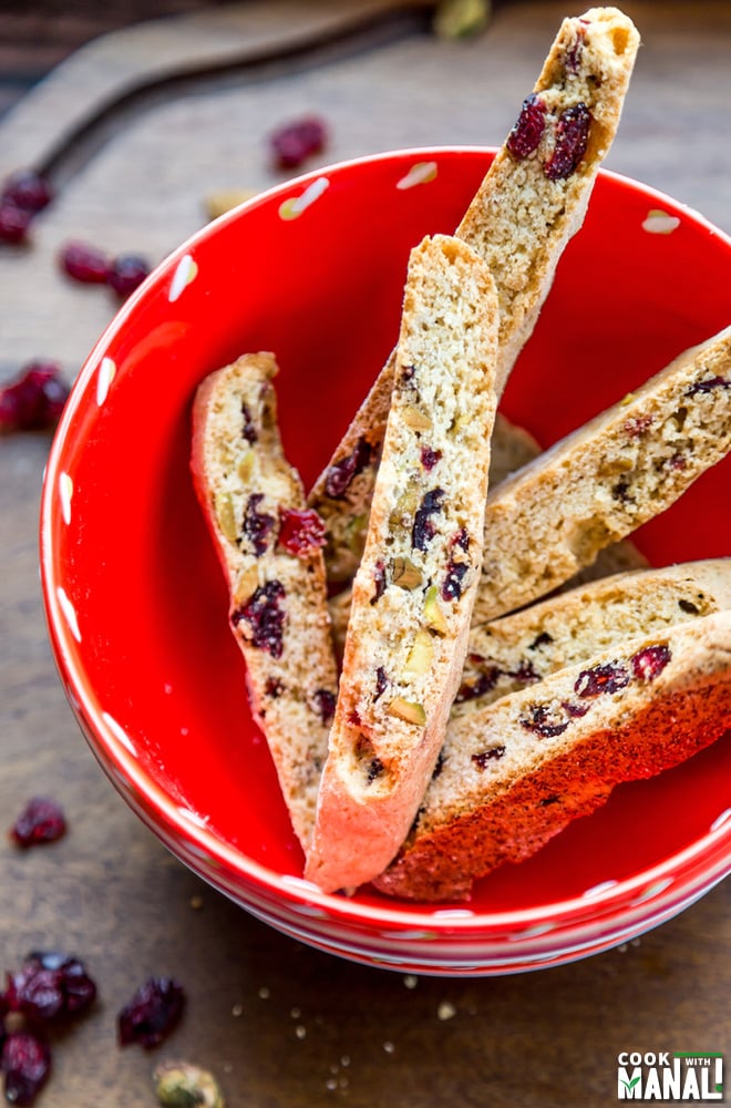 Homemade Cranberry Pistachio Biscotti