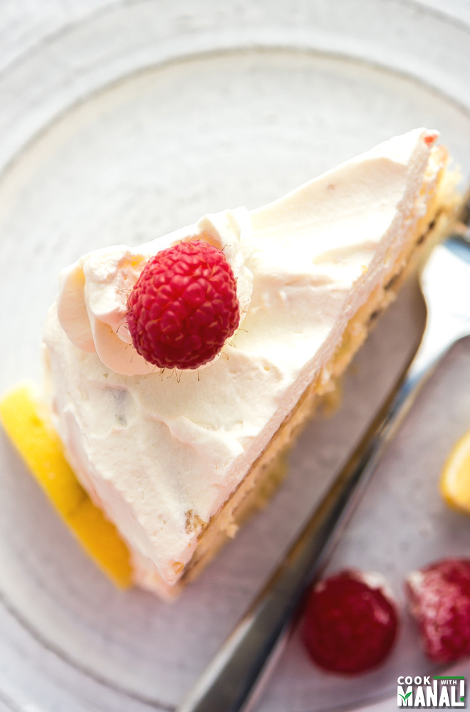 Lemon Raspberry Cream Cake