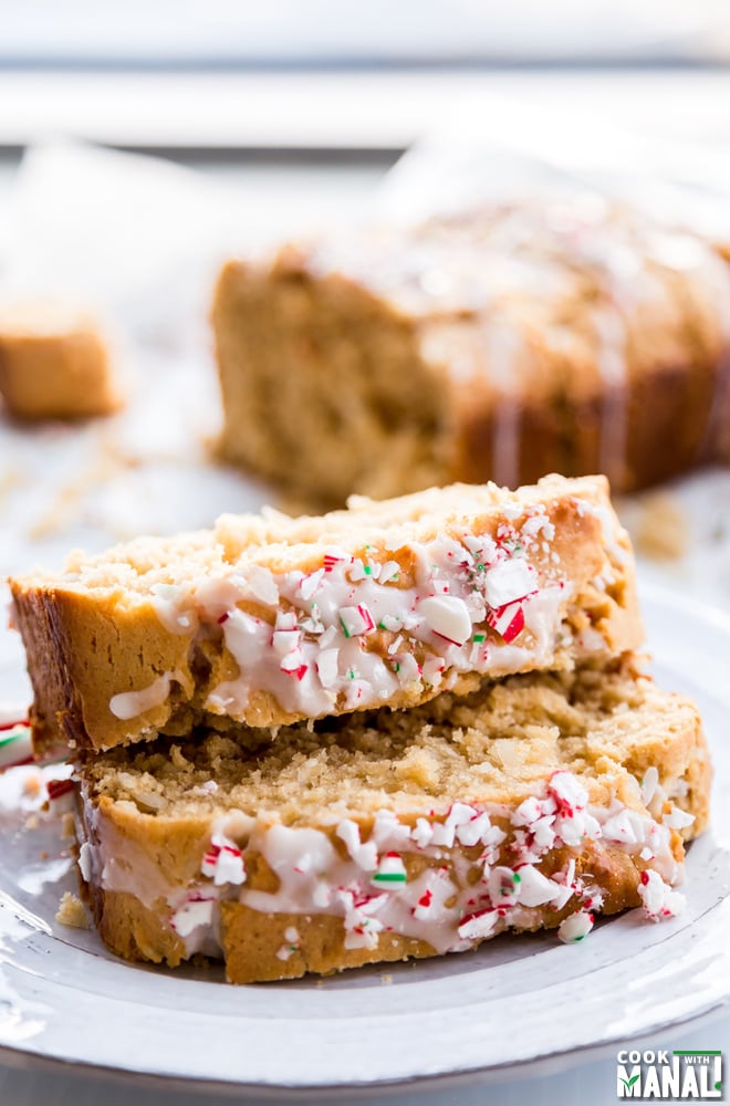 Peanut Butter Coconut Quick Bread With Mint Glaze