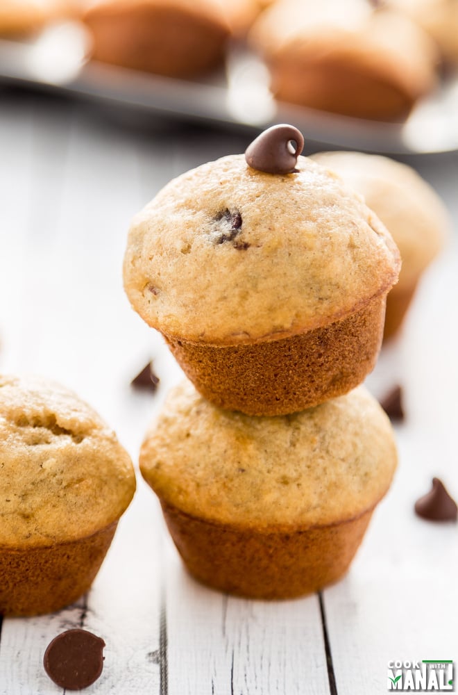 Mini Banana Chocolate Chip Muffins