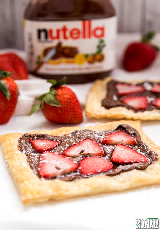 3 Ingredient Strawberry Nutella Tart