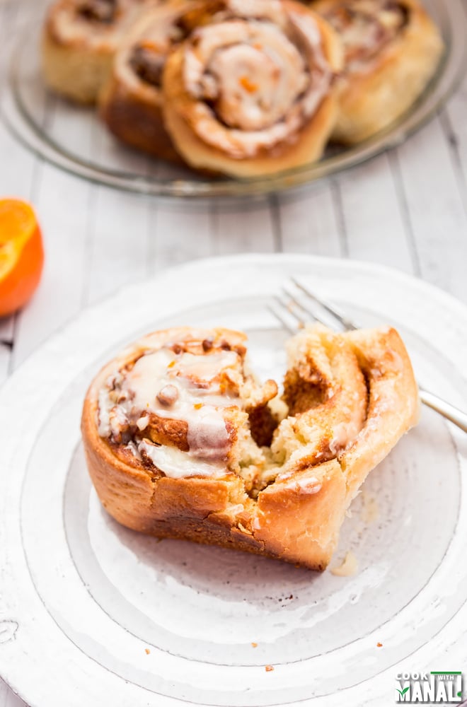 Overnight Cinnamon Rolls with Orange Frosting