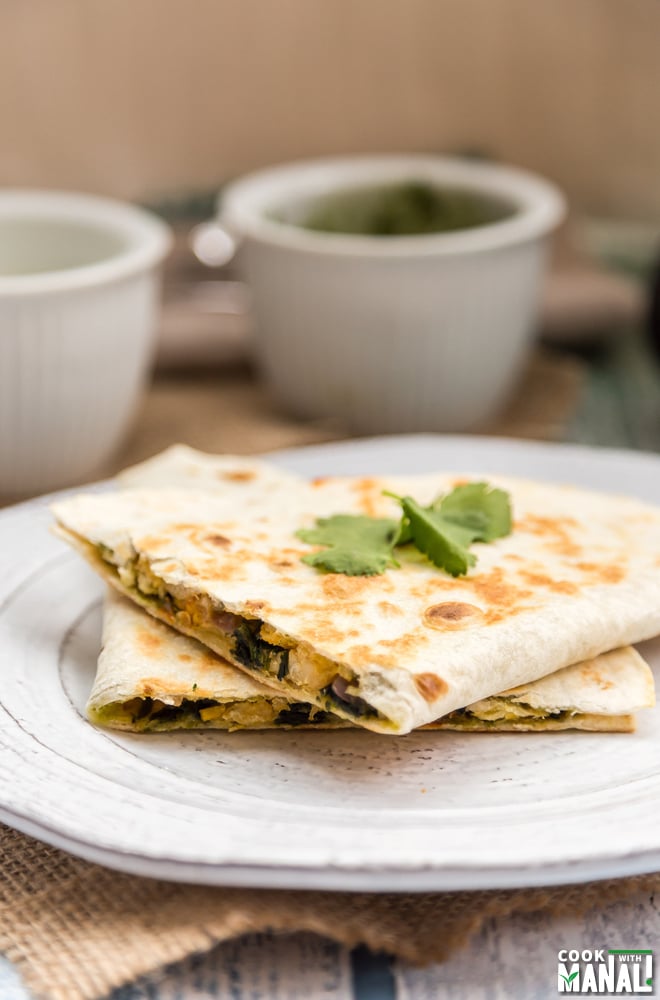 Spinach Chickpea Quesadillas