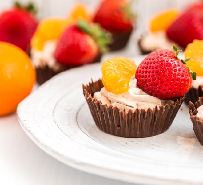 Whipped Cream Filled Chocolate Cups