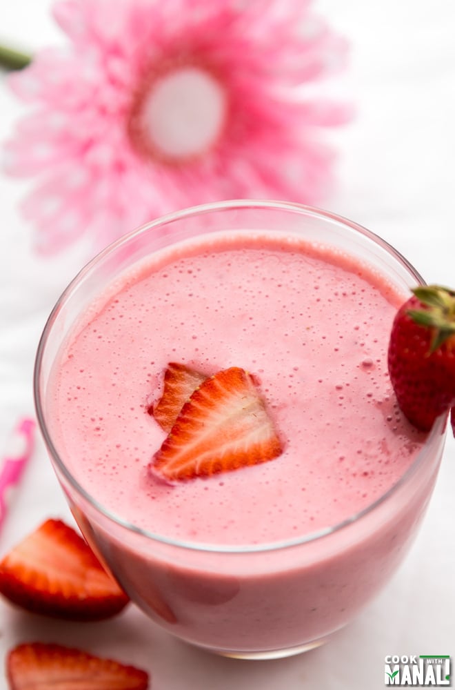 Refreshing Strawberry Lassi - Piping Pot Curry