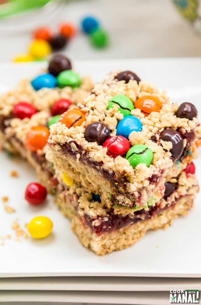 M&M Oatmeal Bars