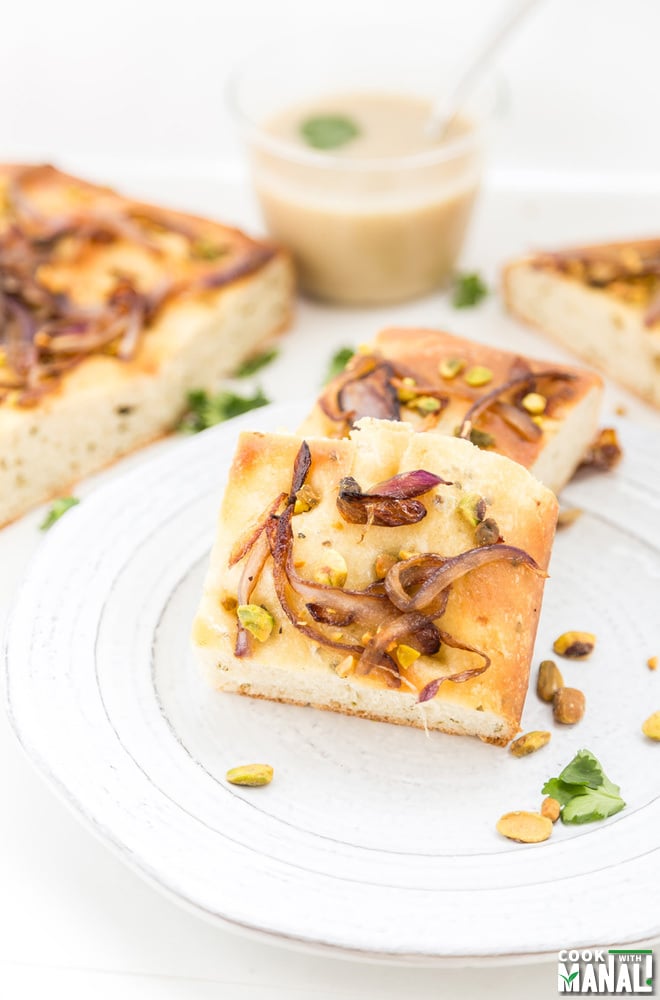 Focaccia with Caramelized Onions and Capers