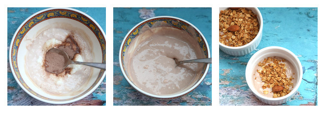 Granola Chocolate Yogurt Breakfast Bowl Recipe Step