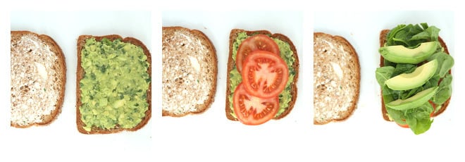 Avocado Tomato Sandwich with Baby Spinach Recipe