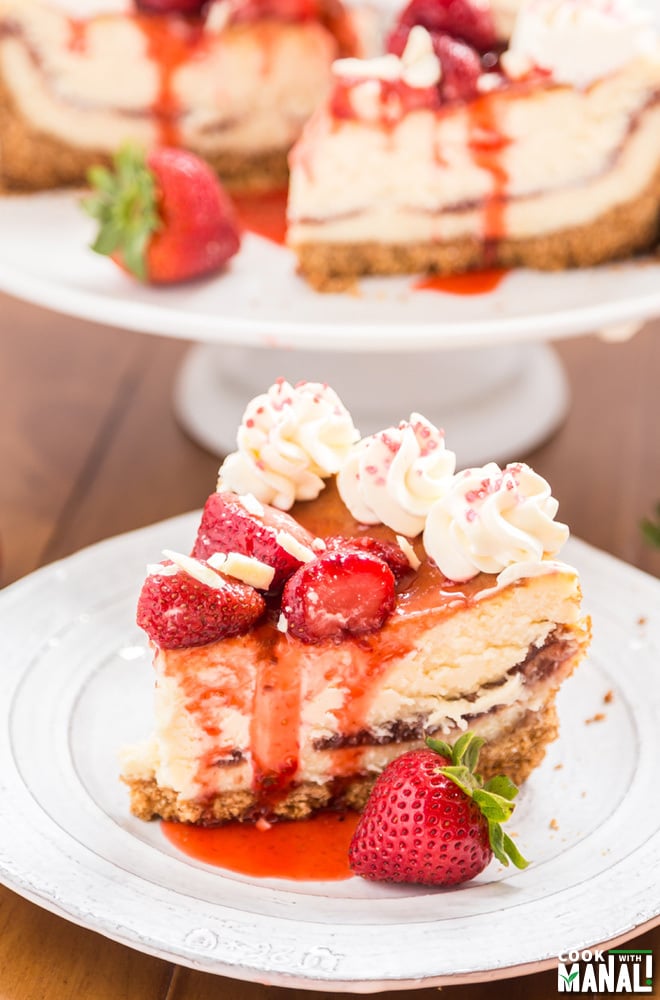 White Chocolate Strawberry Cheesecake