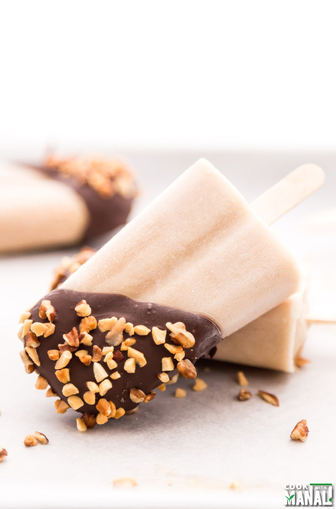 Chocolate Dipped Peanut Butter Popsicles