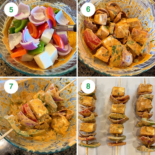 step by step pictures of making paneer tikka at home