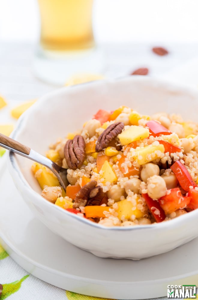 Quinoa Chickpea Salad with Mangoes