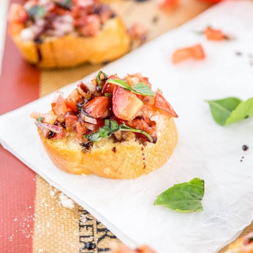Onion Tomato Bruschetta with Balsamic Glaze Cook With Manali
