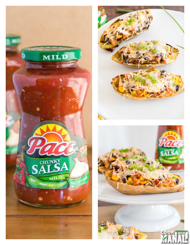 Vegetarian Sweet Potato Skins with Pace Salsa