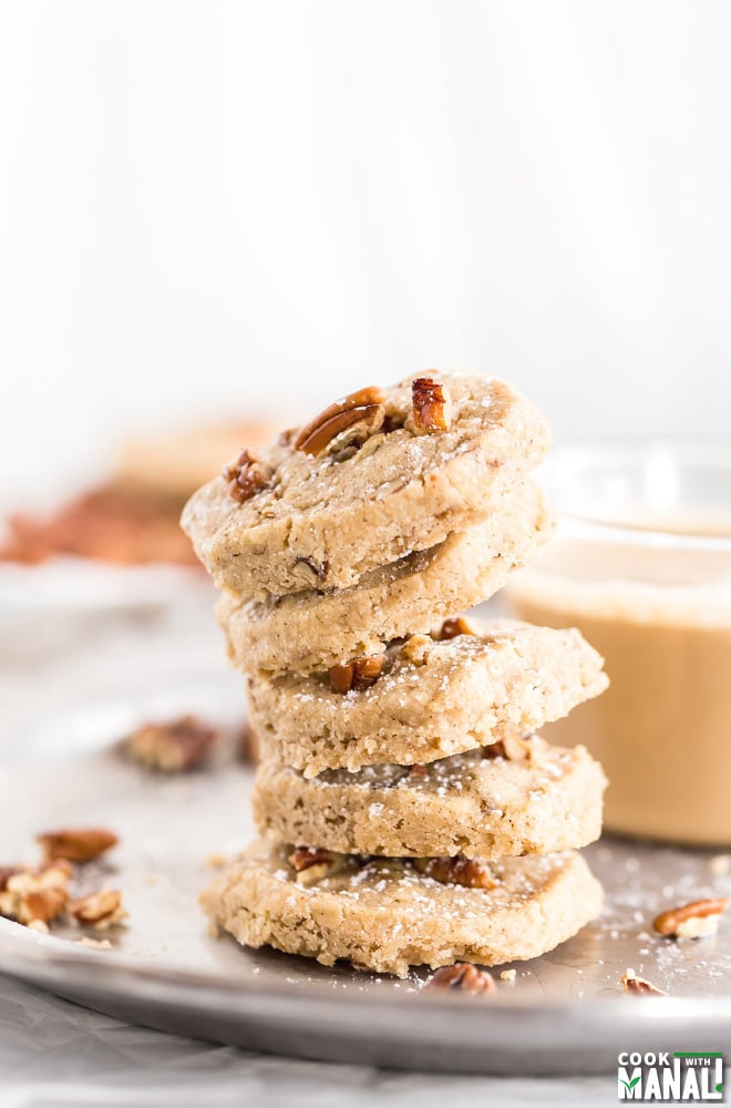 Pumpkin Spiced Pecan Shortbread Cookies