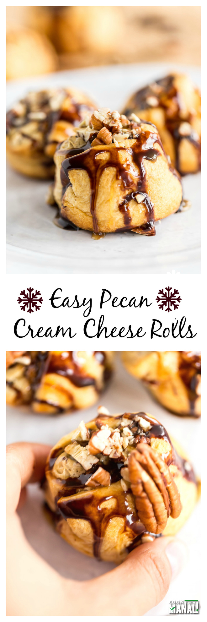 Easy Pecan Cream Cheese Rolls Collage