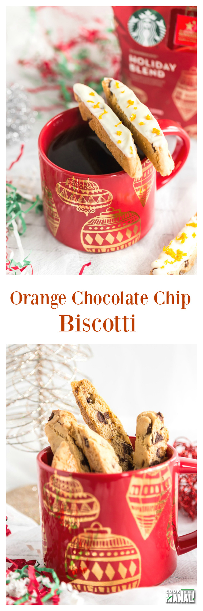 Homemade Orange Chocolate Chip Biscotti Collage