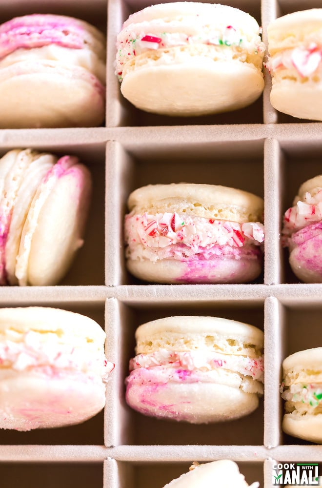 Candy Cane Macarons