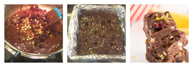 Orange Chocolate Cranberry Fudge Recipe-Step-2