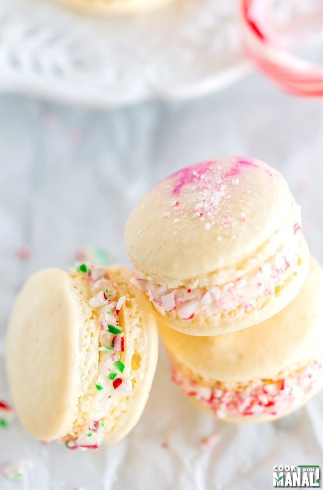 Peppermint French Macarons