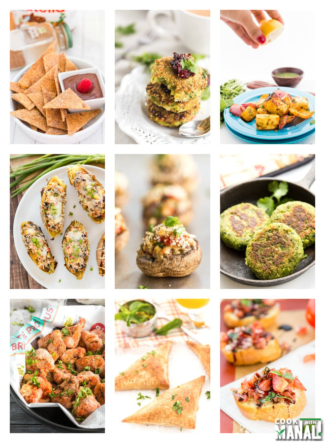 Vegetarian Appetizers for New Years Eve Collage