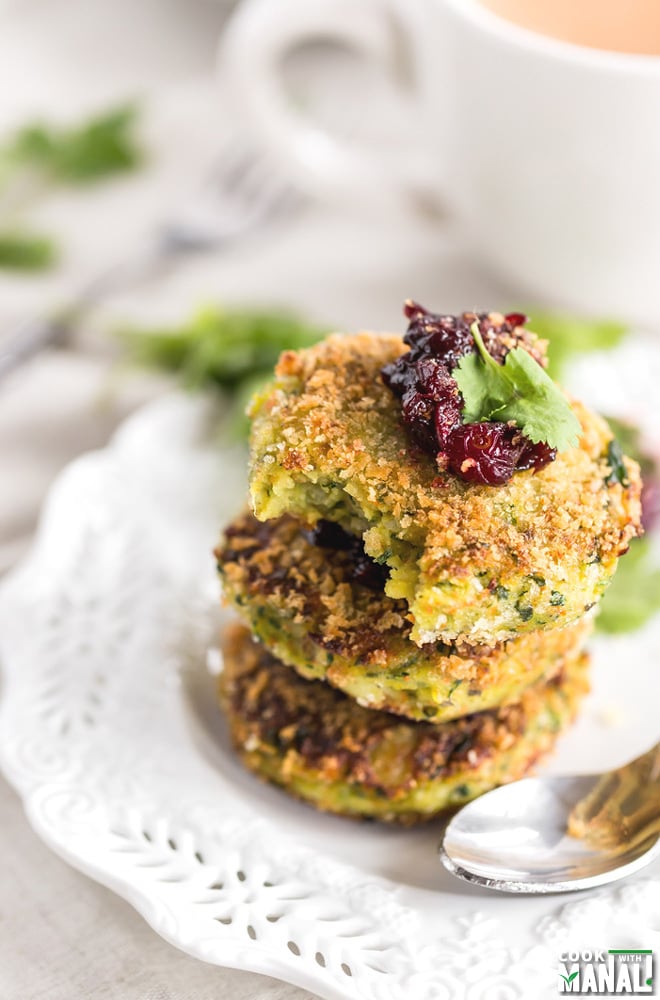 Vegetarian Potato Cakes with Cranberry Orange Chutney